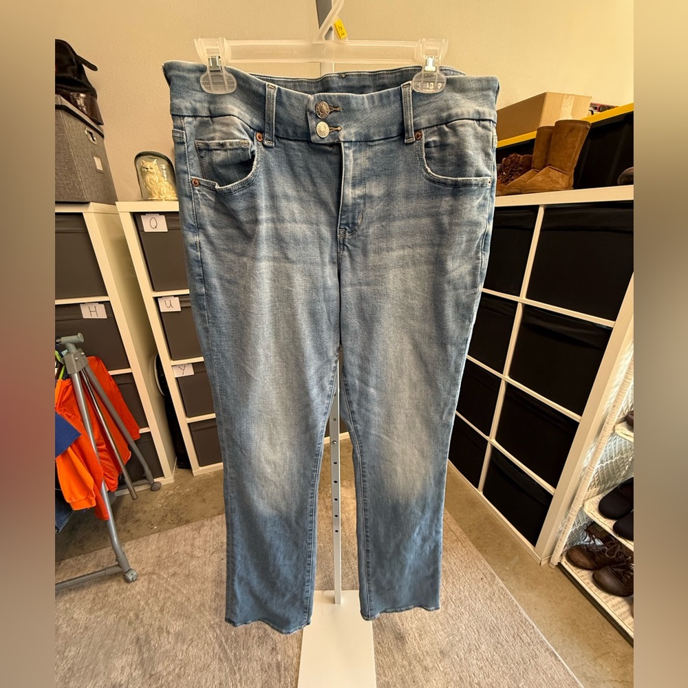 American Eagle Curvy High Rise Skinny Kick Bootcut Stretch Jeans Tall X-Long